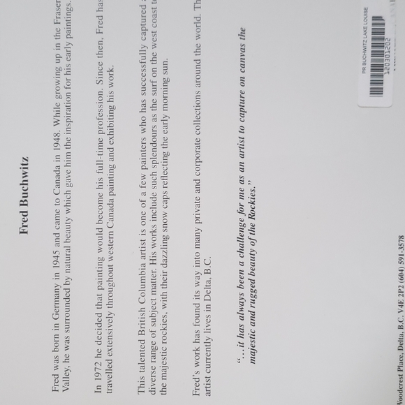 Lake Louise Signed Print by Frank Buchwitz - Picture 4 of 5